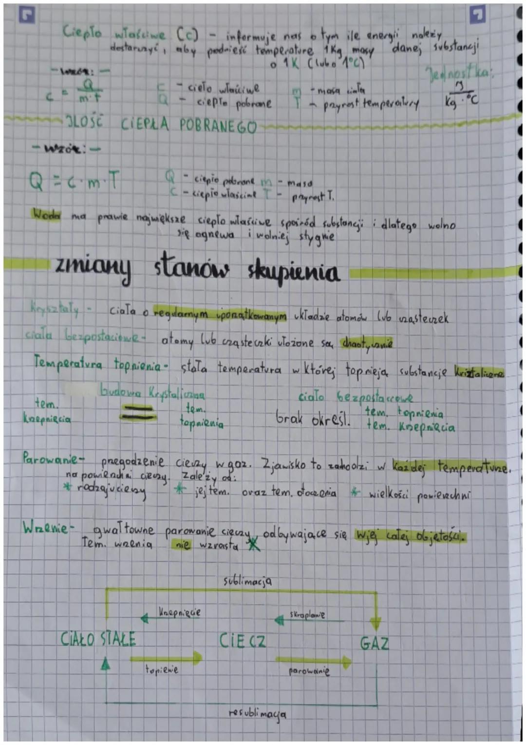 Fizyka
Temperatura
jest miara
Stan równowagi termicznej
Jednostka: K (helwin)
ciepto
↑ Wzrost e. wewnętrznej
wżyciu codziennym Celcjusz (°C)