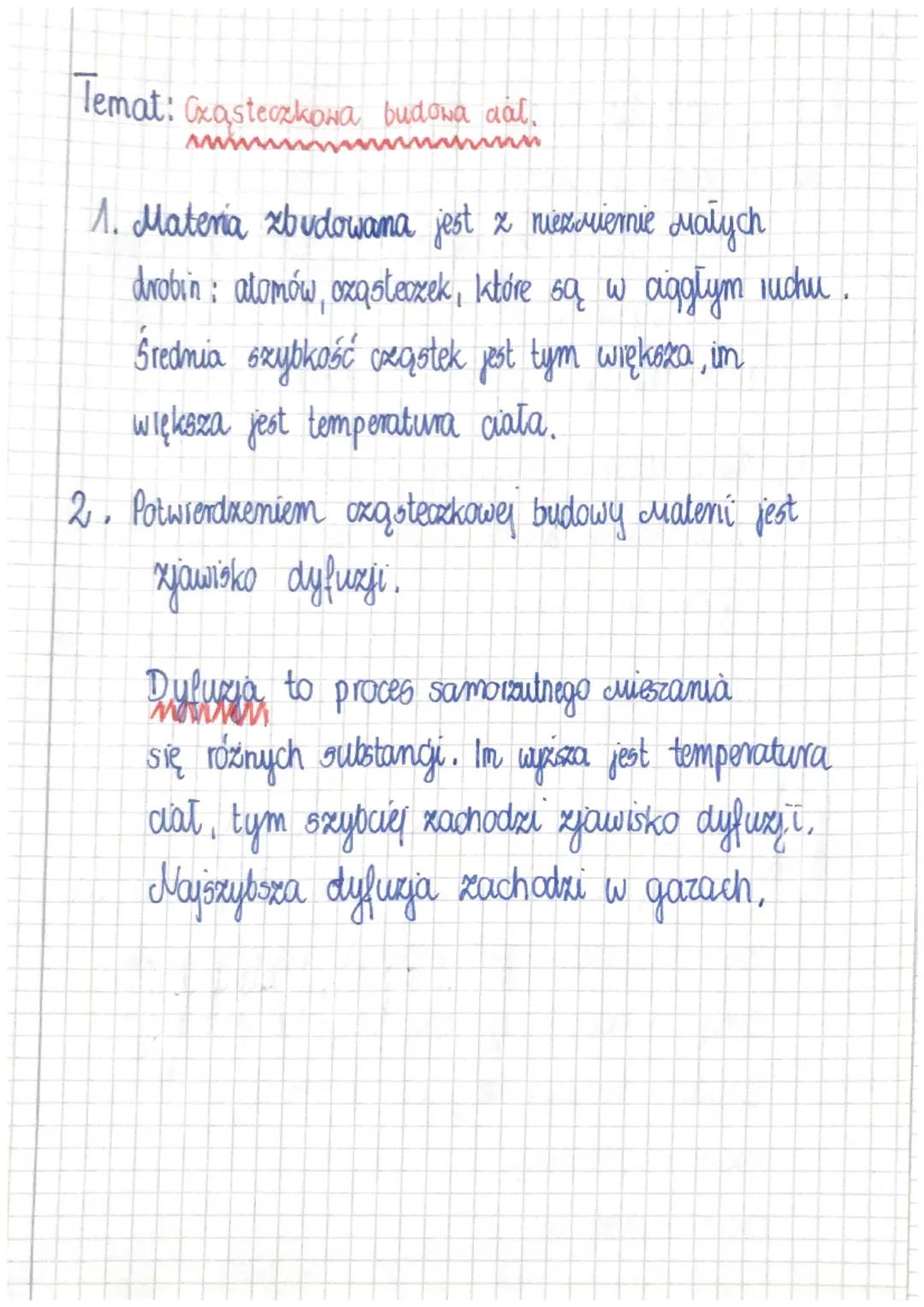 Temat: Cząsteczkowa budowa dalt.
www
1. Materia zbudowana jest z niezmiernie Małych
drobin : atomów, cząsteczek, które są w ciągłym ruchu.
Ś