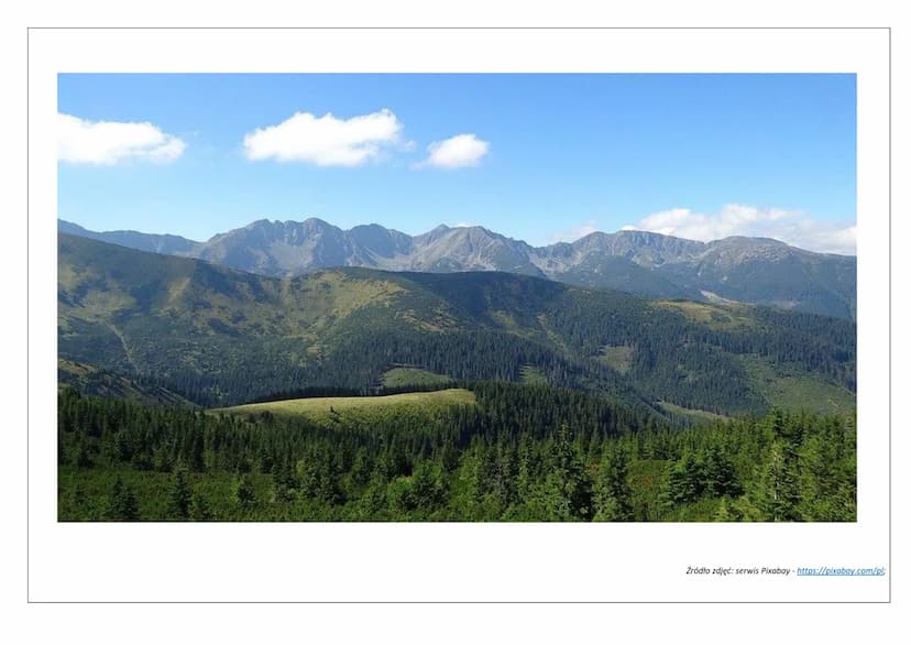 KRAJOBRAZ WYSOKOGÓRSKI TATR
Jedyna kraina w Polsce gdzie występuje krajobraz wysokogórski to Tatry, które są częścią łańcucha Karpat. Budowa