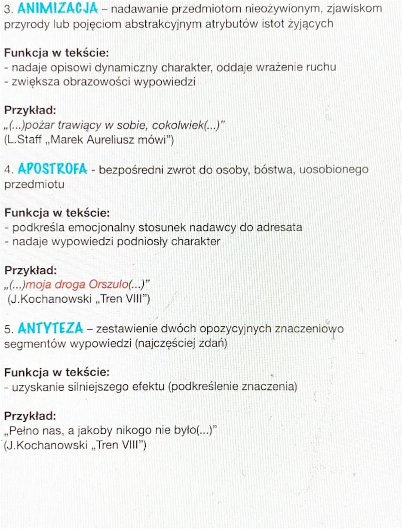jwelki
stylistyczne
1. EPITET - określenie rzeczownika wyrażone przymiotnikiem,
imiesłowem lub rzeczownikiem.
Funkcja w tekście:
- wyraża st