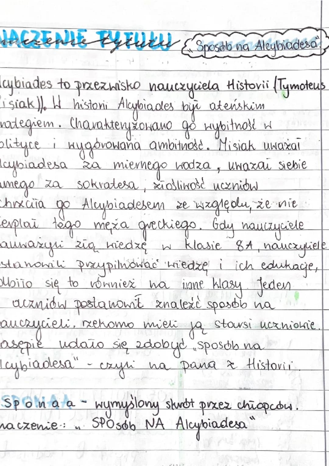 SPOSOB NA
ALCYRIADES
Fast masinta
AL
بند
i
czas they 1; wrześniowe popołudnie, gabinet dyrektova.
mejsce Akcji i szkoia (jako główne miejsce