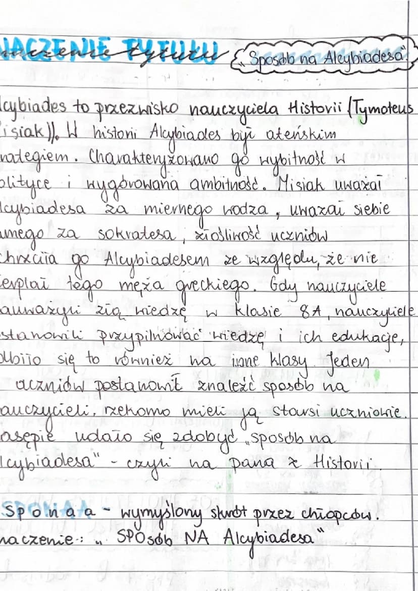 SPOSOB NA
ALCYRIADES
Fast masinta
AL
بند
i
czas they 1; wrześniowe popołudnie, gabinet dyrektova.
mejsce Akcji i szkoia (jako główne miejsce