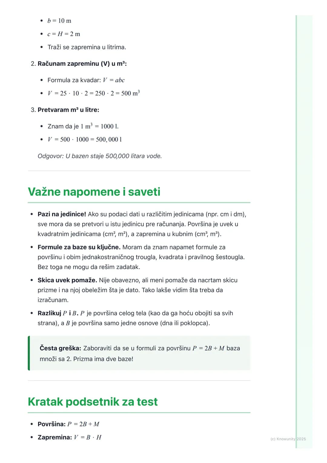 # Površina i zapremina prizme

## Prizma - uvod i osnovni pojmovi

Prizma je geometrijsko telo ograničeno sa dva podudarna i paralelna
mnogo