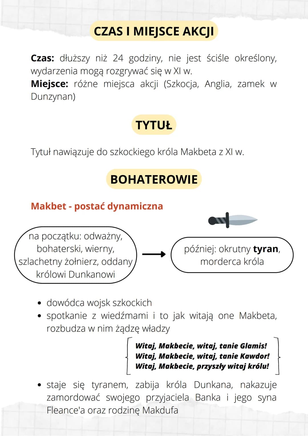 Makbet
autor: William Szekspier
temat: żądza władzy i jej
konsekwencje
dramat szekspirowski
GENEZA
nie jest znana dokładna data powstania dz