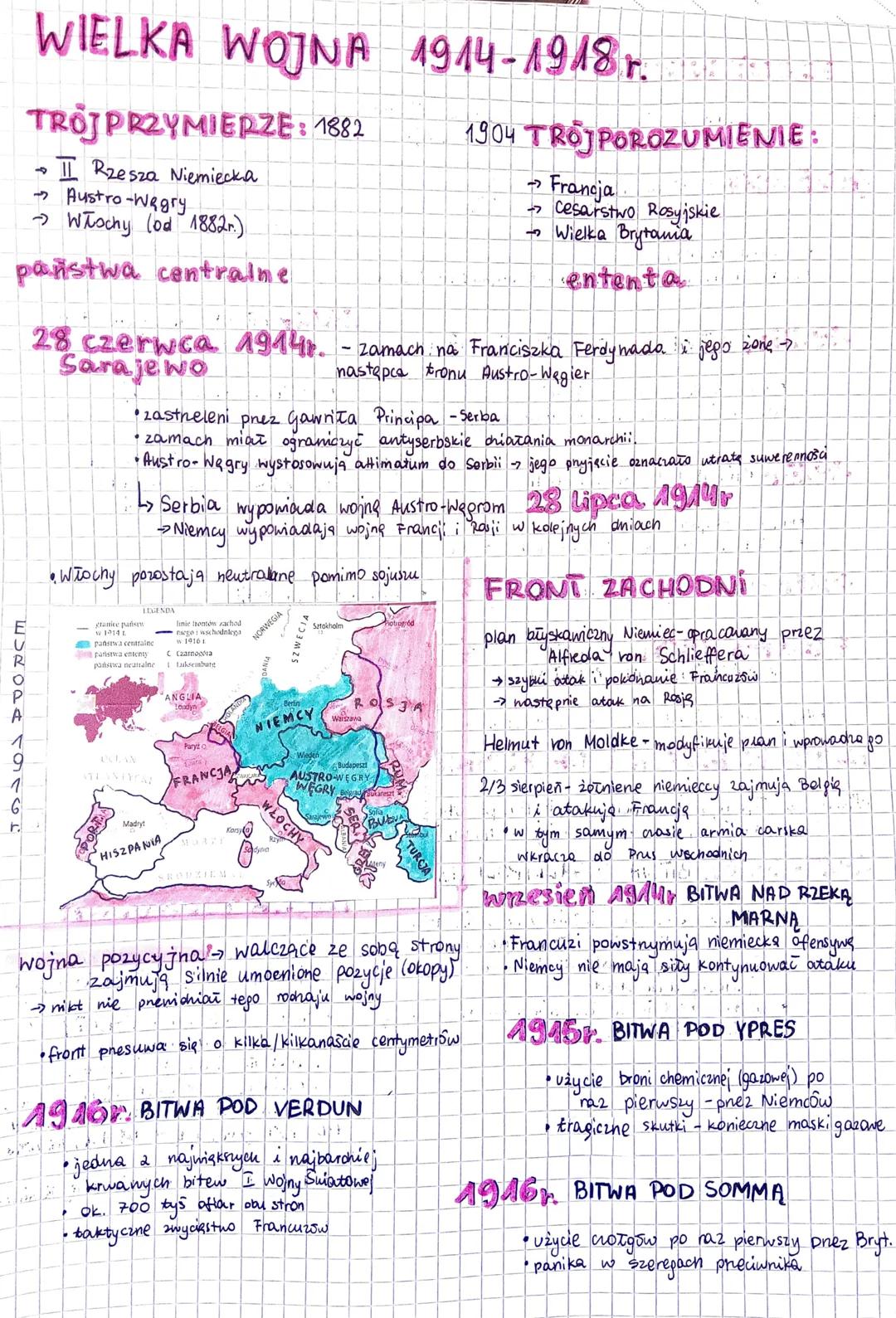 WIELKA WOJNA
WOJNA
EUROPA varo
TROJ PRZYMIERZE: 1882
Rzesza Niemiecka
-
→Austro-Węgry
→ Włochy (od 1882r.)
państwa centralne
•Włochy pozosta