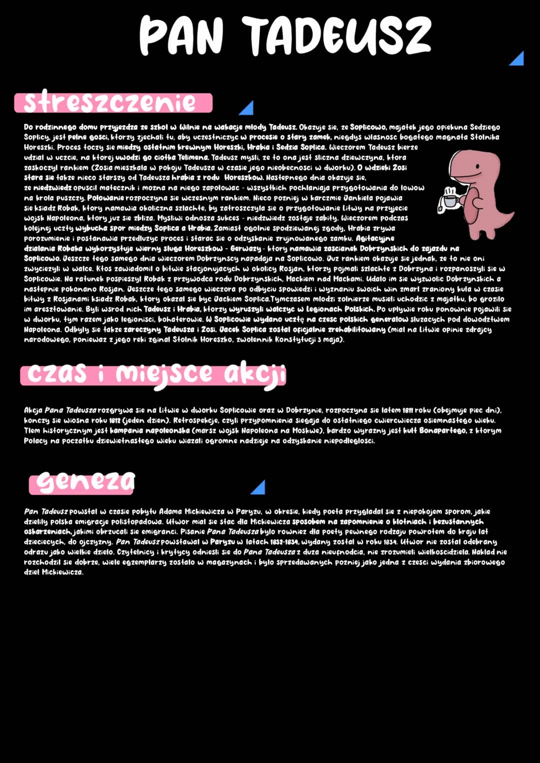 PAN TADEUS2
streszczenie
Do rodzinnego domu przyjezdza ze szkoł w Wilnie na wakacje mlody Tadeusz. Okazuje sie, ze Soplicowo, majatek jego o