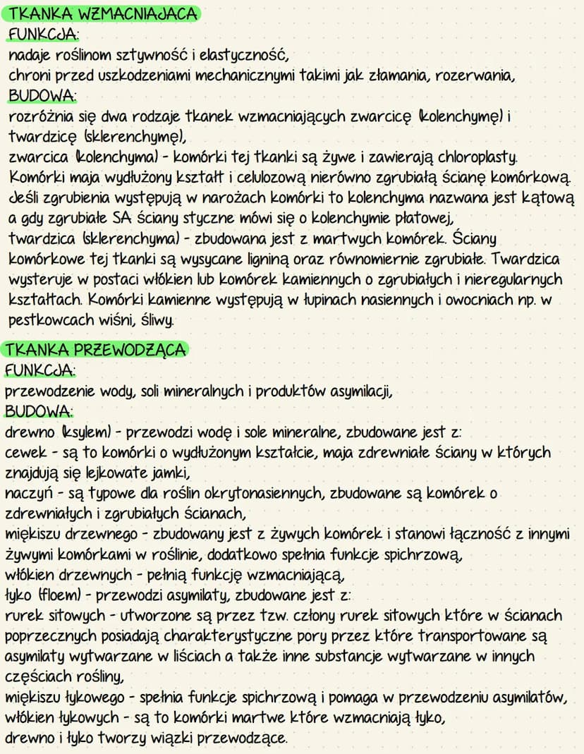 Tkanki i organy roslinne
Co to jest tkanka?
Tkanki roślinne - zespoły komórek o podobnej budowie, określonych
czynnościach i wspólnym pochod