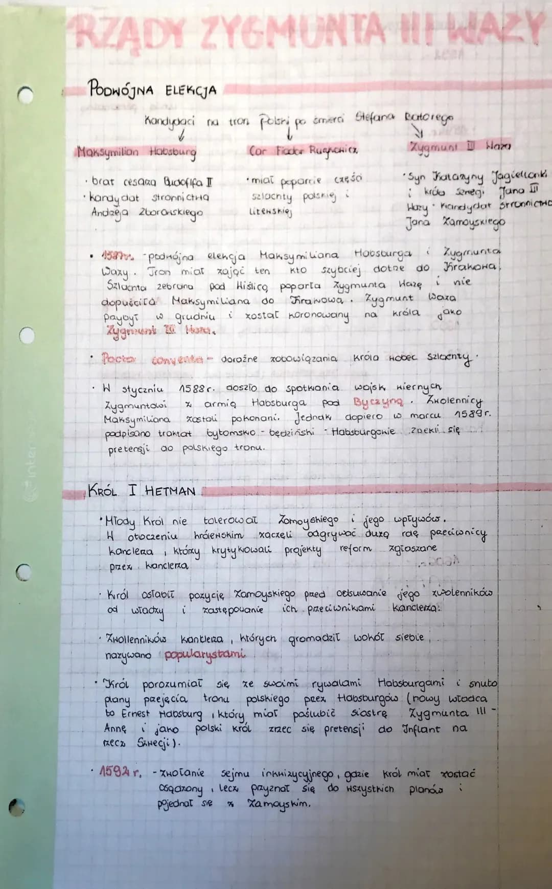 internpoin
C
RZĄDY ZYGMUNTA HEWAZY
LEA
PODWÓJNA ELEKCJA
Kandydaci na tron Polri po smierci Stefana Batorego
Cor Fiodor Ruryschicz
Maksymilia