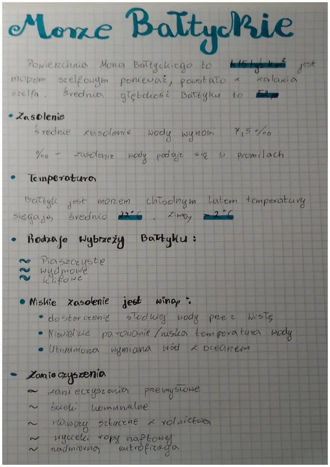 Zasolenie Morza Bałtyckiego i Rodzaje Wybrzeży: Piaszczyste i Klifowe