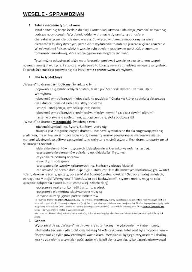 Know Wesele Stanisława Wyspiańskiego  thumbnail