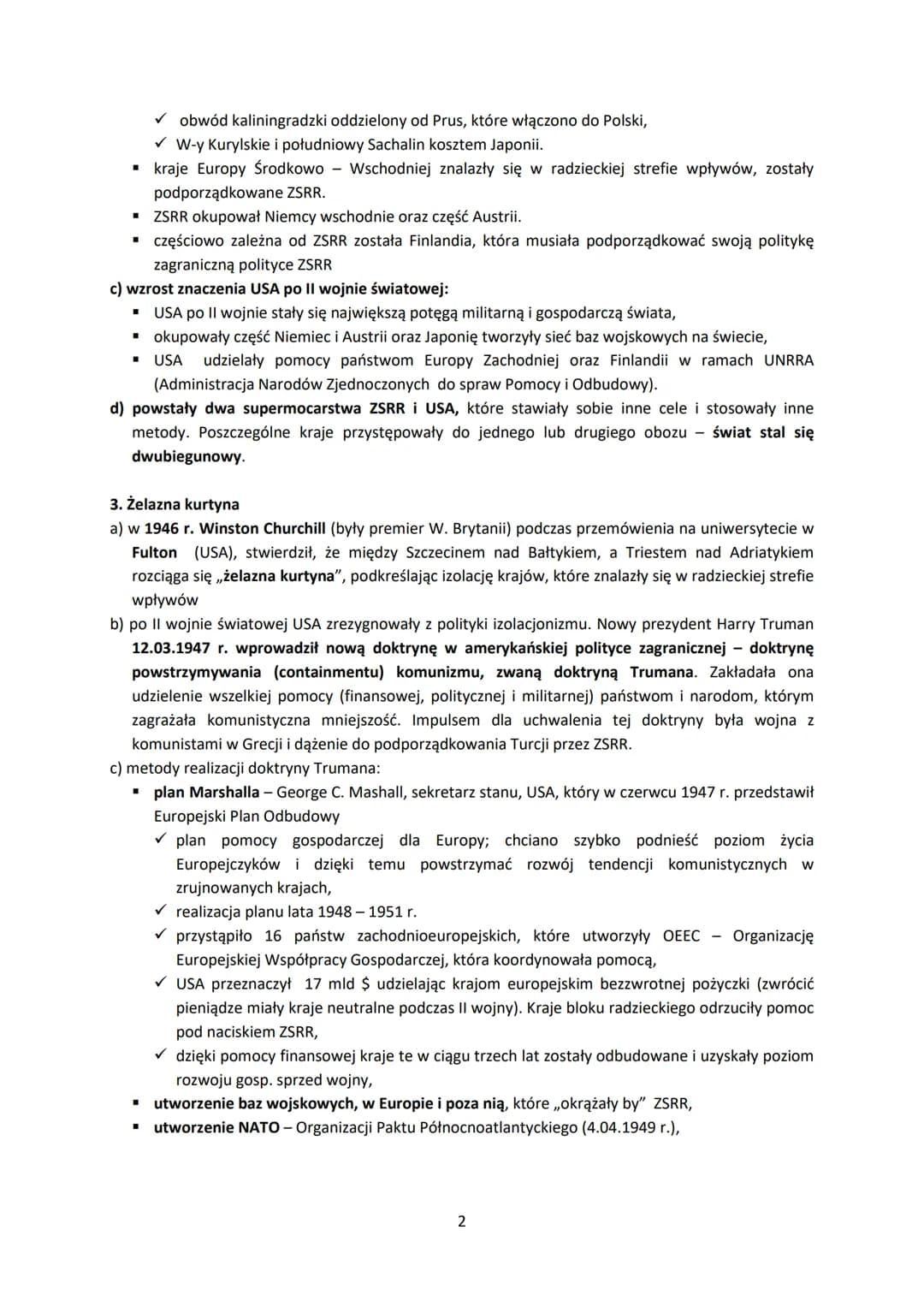 1. Organizacja Narodów Zjednoczonych
a) ONZ zastąpiła Ligę Narodów. Powstała na konferencji w San Francisco 25.04.1945 r. Członkami
założyci
