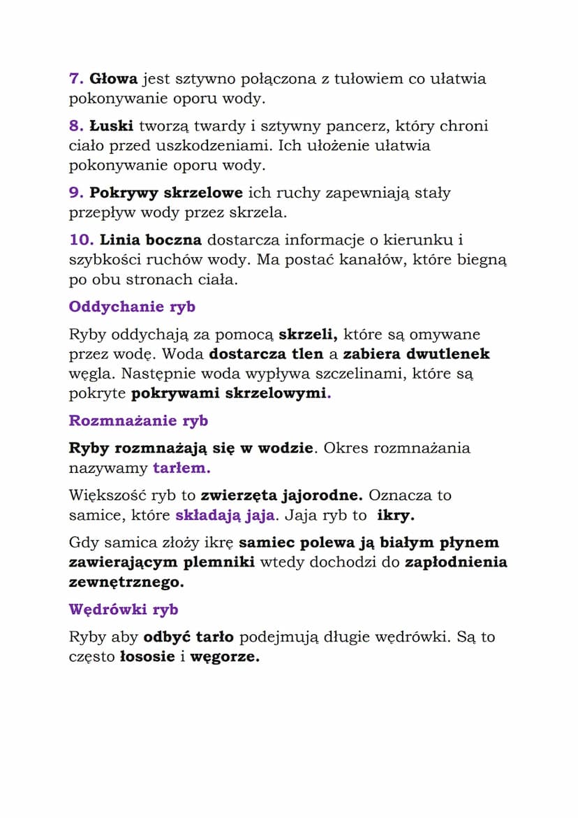 Ryby - kręgowce środowisk
wodnych
Ryby to zwierzęta zmiennocieplne.
Zmiennocieplność – zależność temperatury organizmu
od temperatury środow
