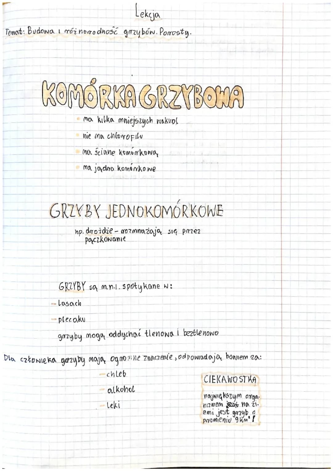 Budowa i różnorodność grzybów. Porosty