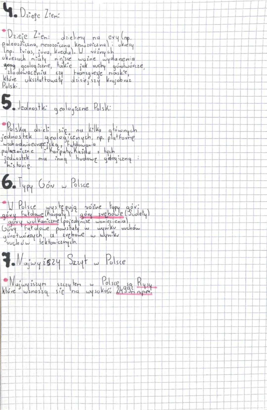 # Geografia

1. Powicachnia Polski:

*   Polska leży w Europie Środkowej. Jej
powierzchnia lądowa wynosi okolo $3+2$ 696km²
a całkowita (wra
