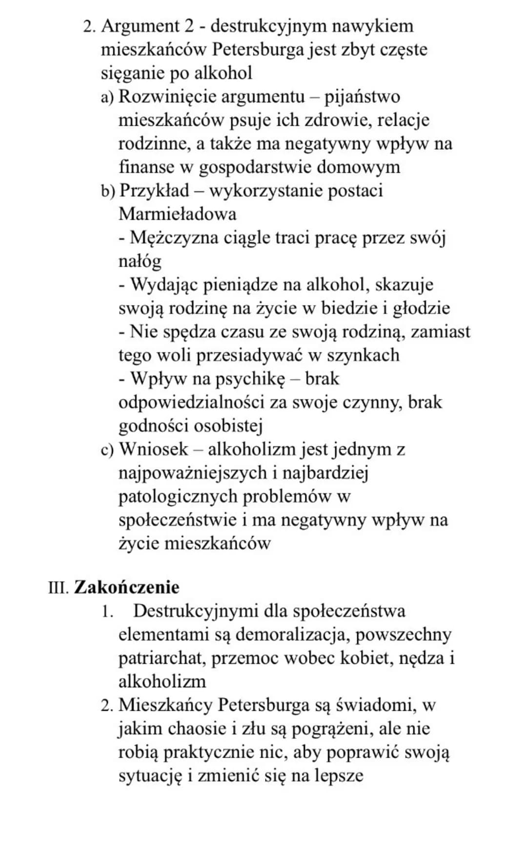 ,,Miasto jako przestrzeń destrukcji. Omów zagadnienie na
przykładzie Zbrodni i kary Fiodora Dostojewskiego.
Uwzględnij wybrany kontekst"
I. 