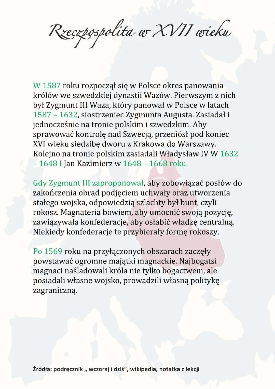 Co Musisz Wiedzieć o Panowaniu Dynastii Wazów w Polsce i Konflikcie z Turcją