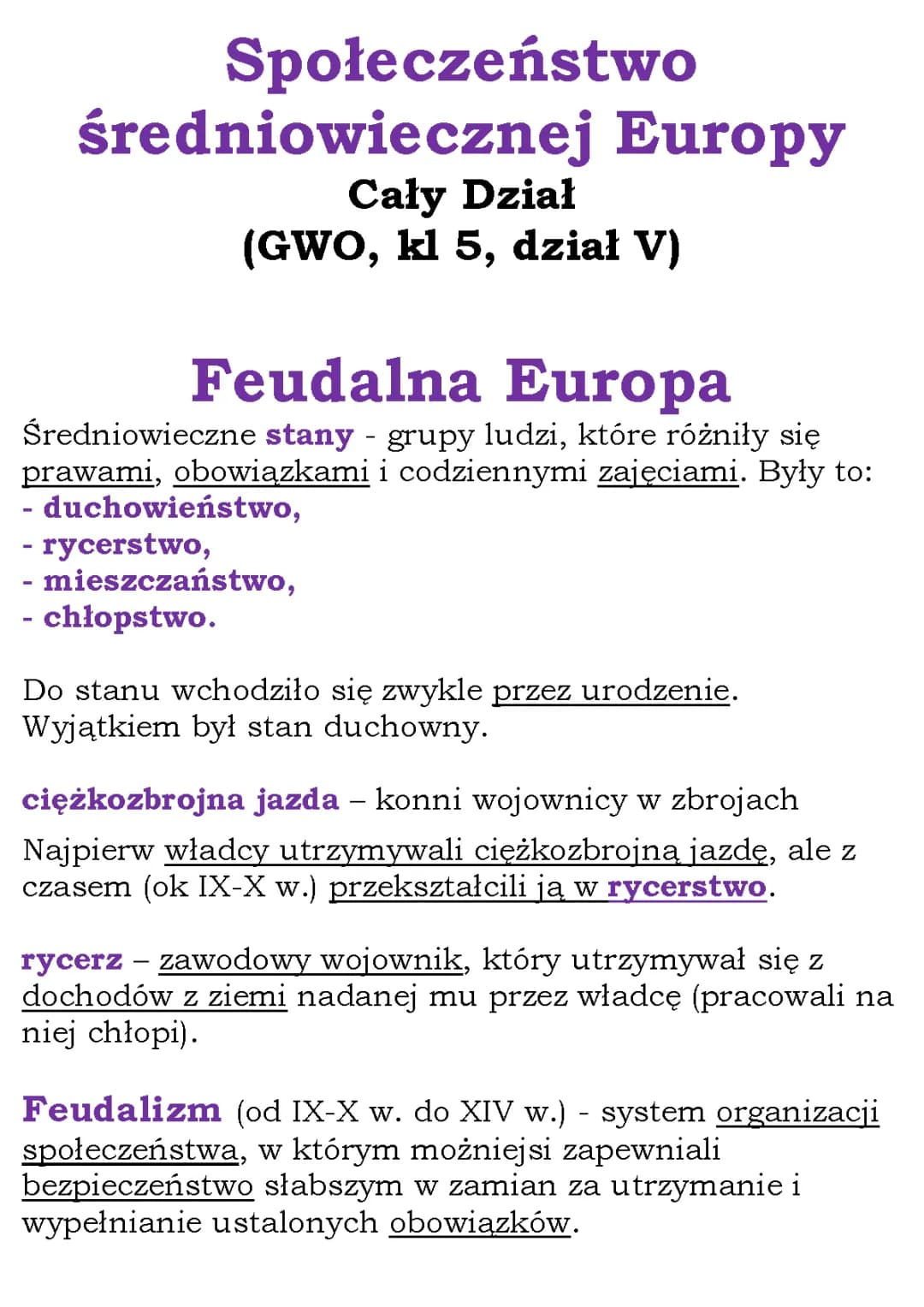 Społeczeństwo Stanowe w Średniowieczu - Klasa 5: Rycerstwo i Feudalizm