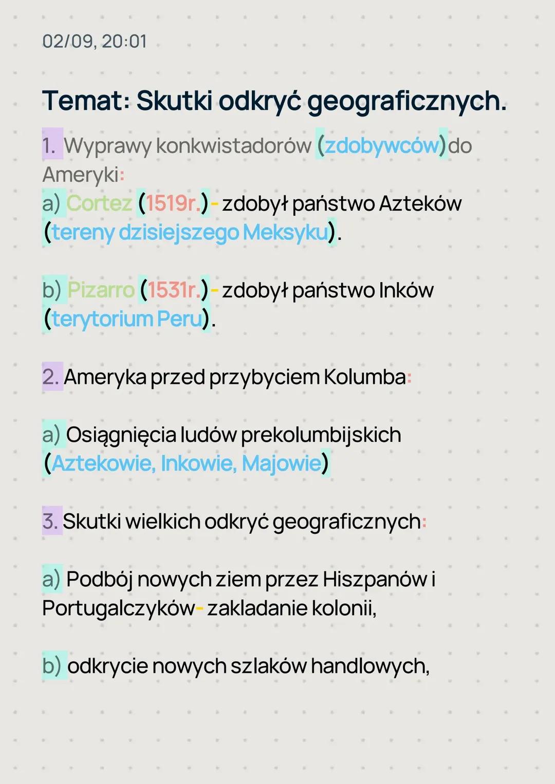 Skutki odkryć geograficznych.