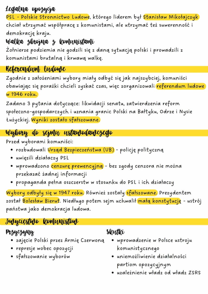 POCZĄTKI WŁADZY
Nowa polska
komunistone w polsce
Po II wojnie światowej polskie terytorium zmniejszyło się o 20%, zginęło około 6
mln polski