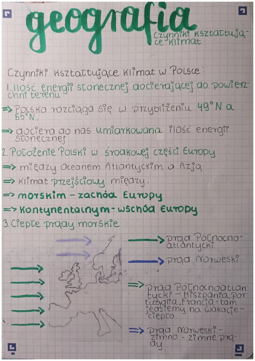 geografia
Czynniki Kształtują-
Czynniki kształtujące klimat w Polsce
Ilość energii stonecznej docierającej do powierz
chni terenu.
=>Polska 