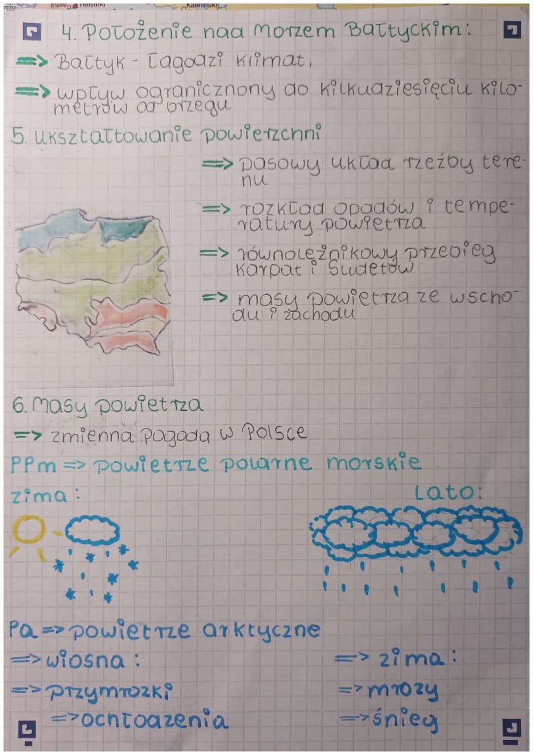 geografia
Czynniki Kształtują-
Czynniki kształtujące klimat w Polsce
Ilość energii stonecznej docierającej do powierz
chni terenu.
=>Polska 