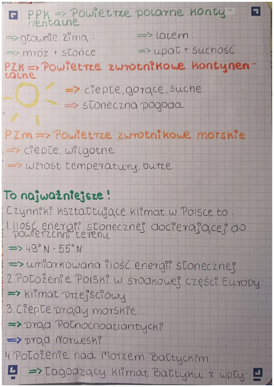 geografia
Czynniki Kształtują-
Czynniki kształtujące klimat w Polsce
Ilość energii stonecznej docierającej do powierz
chni terenu.
=>Polska 