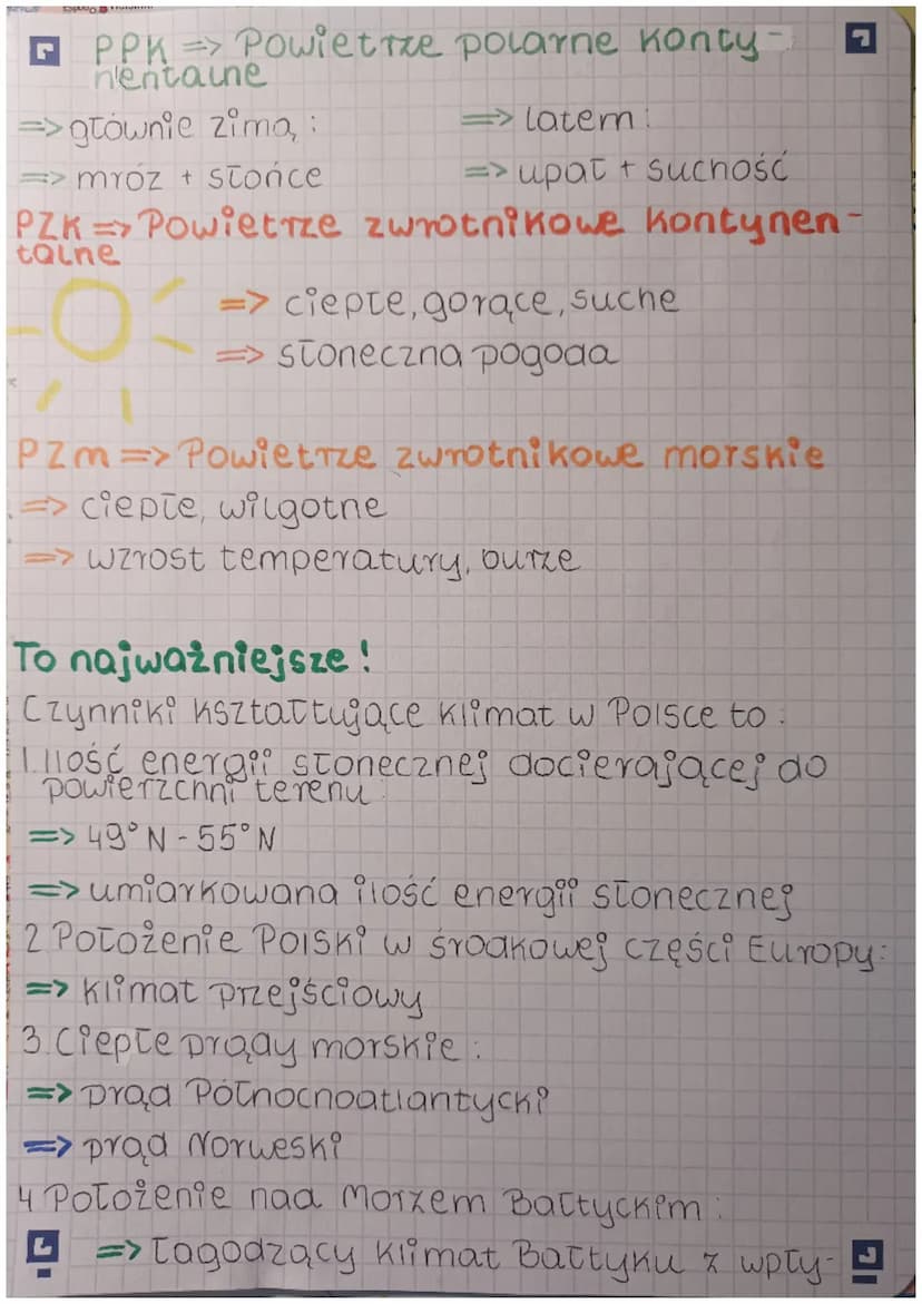 geografia
Czynniki Kształtują-
Czynniki kształtujące klimat w Polsce
Ilość energii stonecznej docierającej do powierz
chni terenu.
=>Polska 