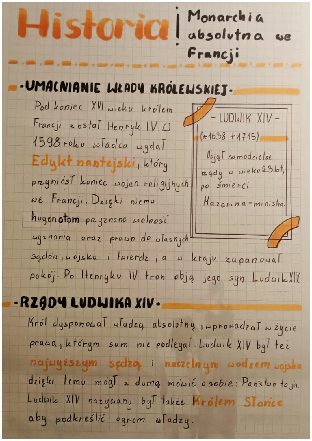 Historia Monarchia
absolutna we
Francji
-UMACNIANIE WŁADY KRÓLEWSKIEJ-
Pod koniec XVI wieku królem
&
Francji został Henryk IV.C
1598 roku wł