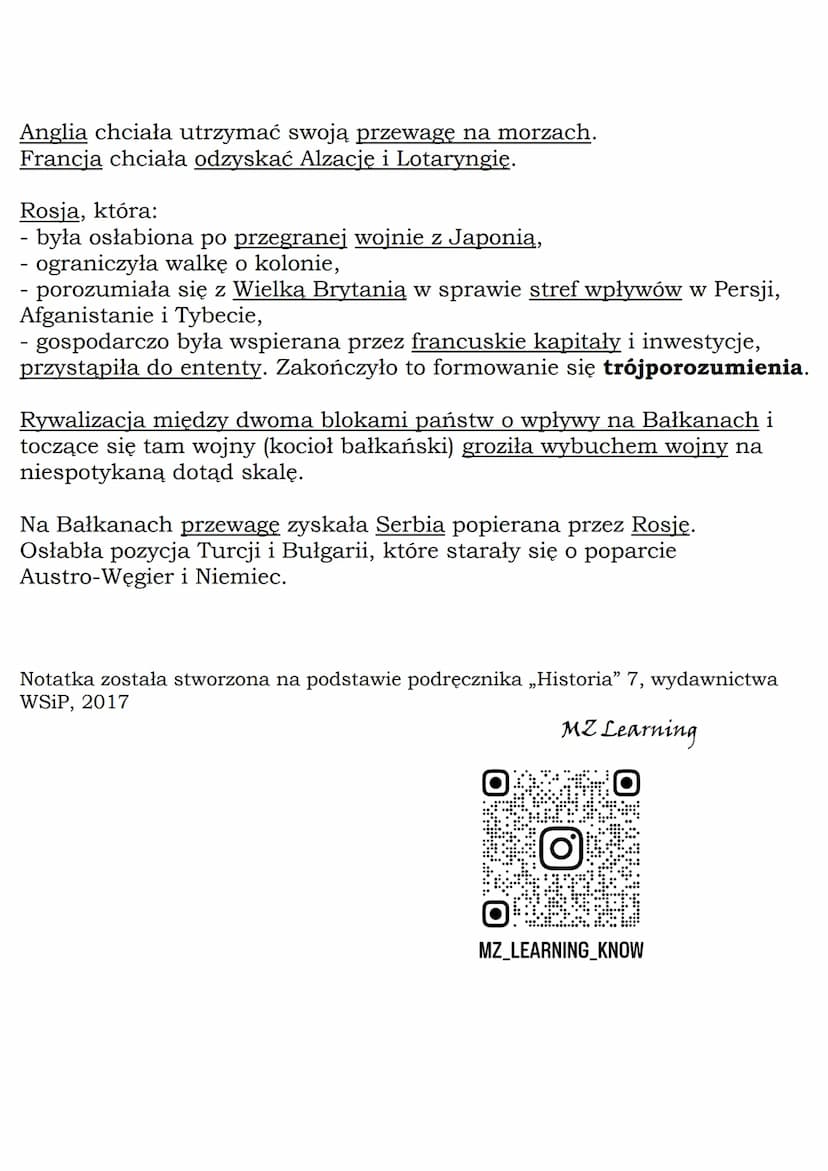 --- OCR Start ---
MZ_LEARNING_KNOW
Powstanie trójprzymierza
i trójporozumienia.
Klasa 7, WSiP
Niemcy po zjednoczeniu (1871 r.) pod rządami k