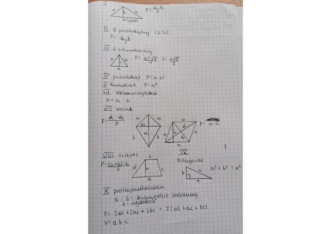 Wzory Matematyczne dla Ósmoklasisty PDF – Klasa 8 i 7