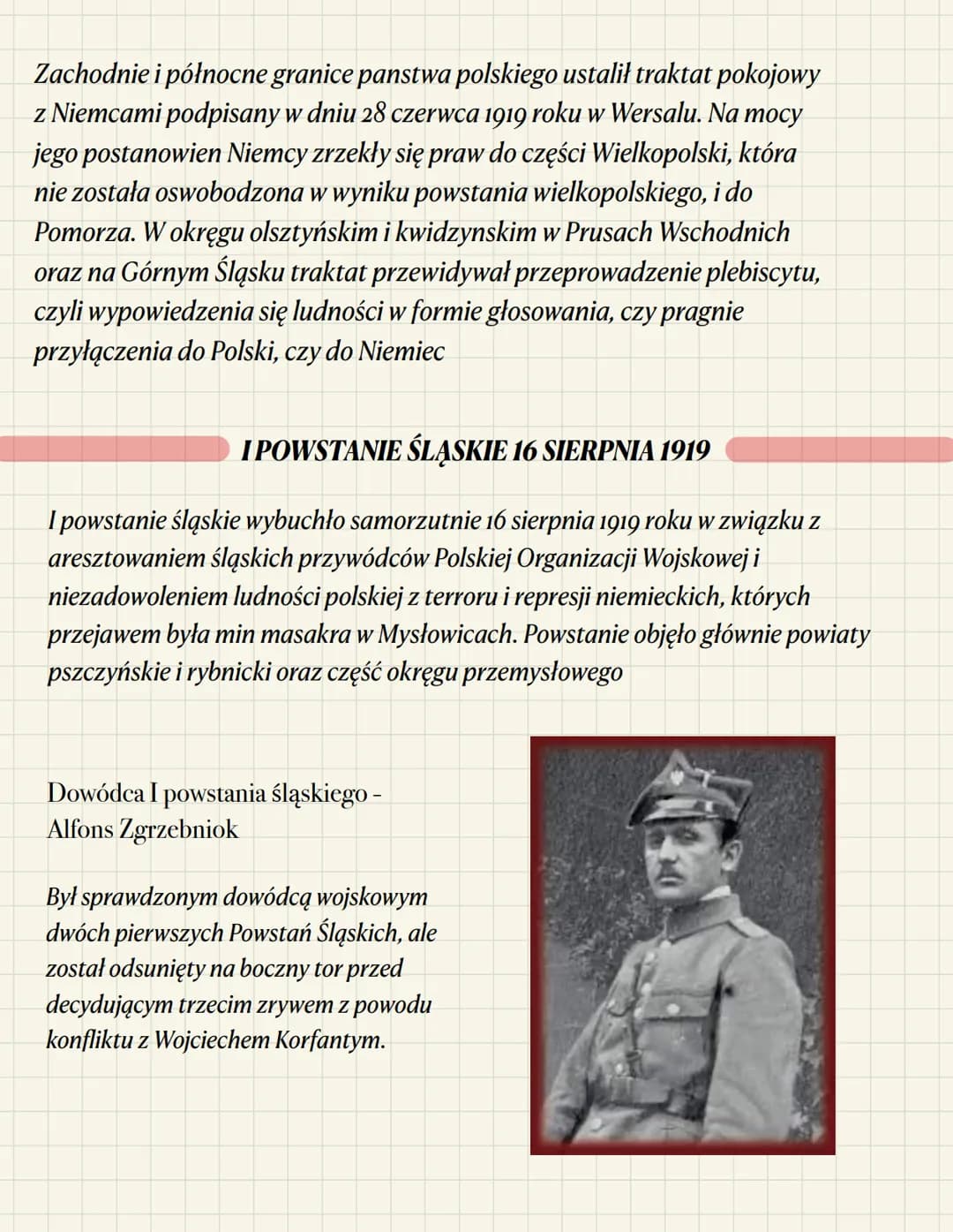 Powstania śląskie - notatka
Powstania śląskie należą do najpiękniejszych kart w dziejach narodu
polskiego, stanowiąc końcowy akord w procesi