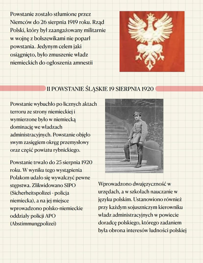 Powstania śląskie - notatka
Powstania śląskie należą do najpiękniejszych kart w dziejach narodu
polskiego, stanowiąc końcowy akord w procesi