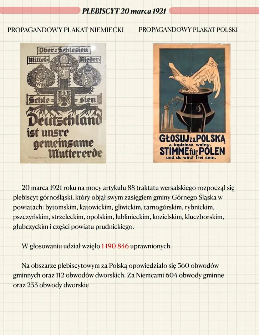 Powstania śląskie - notatka
Powstania śląskie należą do najpiękniejszych kart w dziejach narodu
polskiego, stanowiąc końcowy akord w procesi