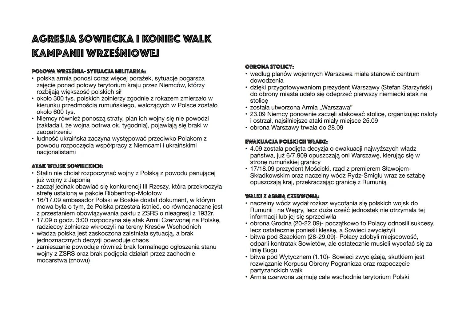 NAPAŚĆ III RZESZY NA POLSKĘ
PLANY WOJENNE RZECZPOSPOLITEJ:
⚫ brak funduszów na odbudowę polskiej armii
⚫ nie zdawanie sobie sprawy jak silna