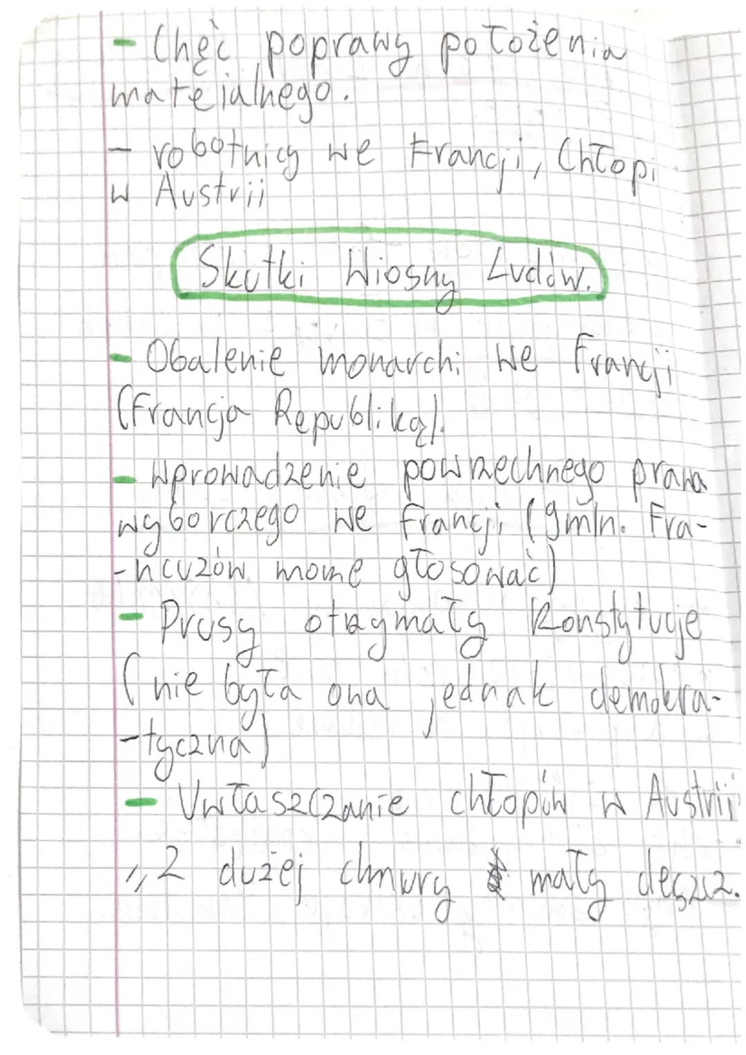 Temati Wiosna Ludów 1848-1849
w Europie.
Wiosna Ludów -fala wystąpien
w latach
rewolucyingch w Europie
1848 1849
Przyczyny Włosury Ludów
- k