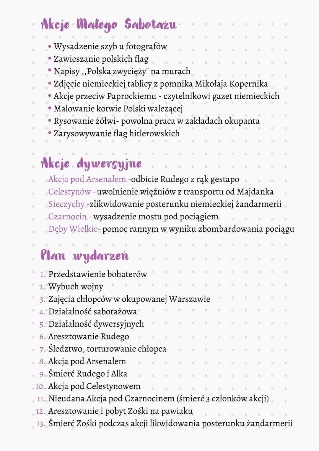 •
●
O
.
•
•
●
.. Kamienie
Gatunek literatura faktu
Rodzaj - epika
Narracja - trzecioosobowa
Czas i miejsce akcji
Czas akcji
• czasy okupacji