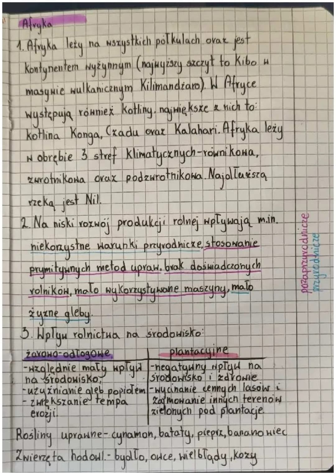 afryka geografia klasa 8