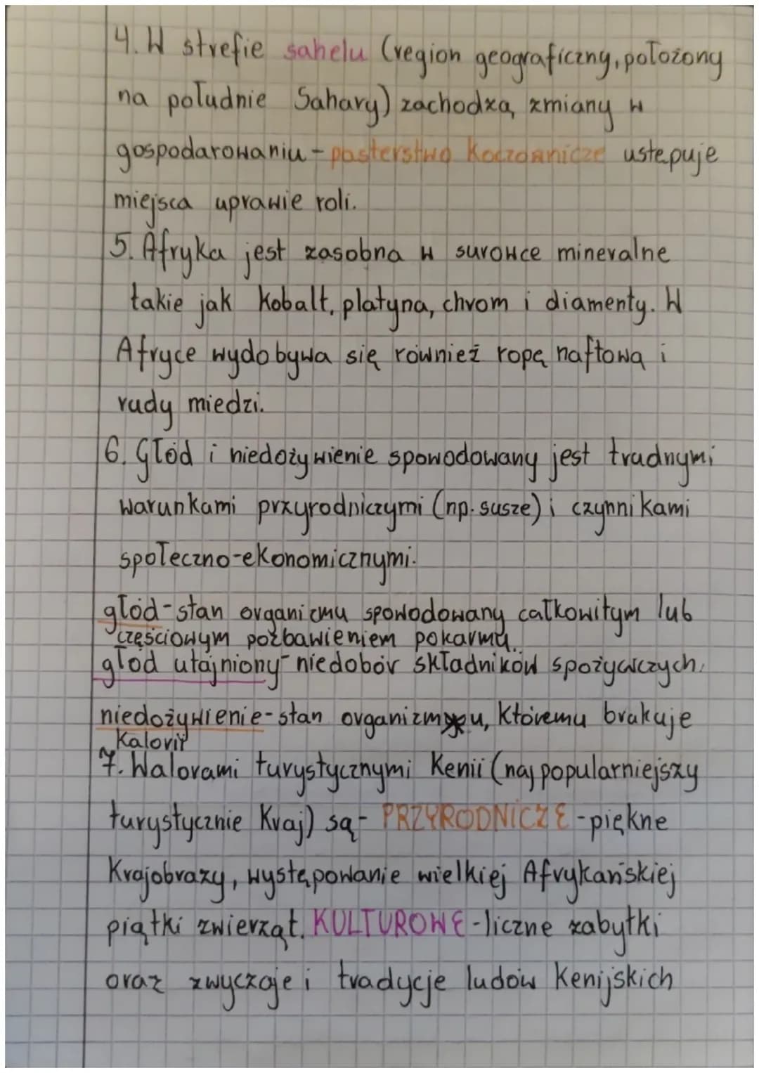Afryka
1. Afryka leży na wszystkich półkulach ovar jest
Kontynentem wyżynnym (najwyższy szczył to Kibo H
masyNie wulkanicznym Kilimandżaro).