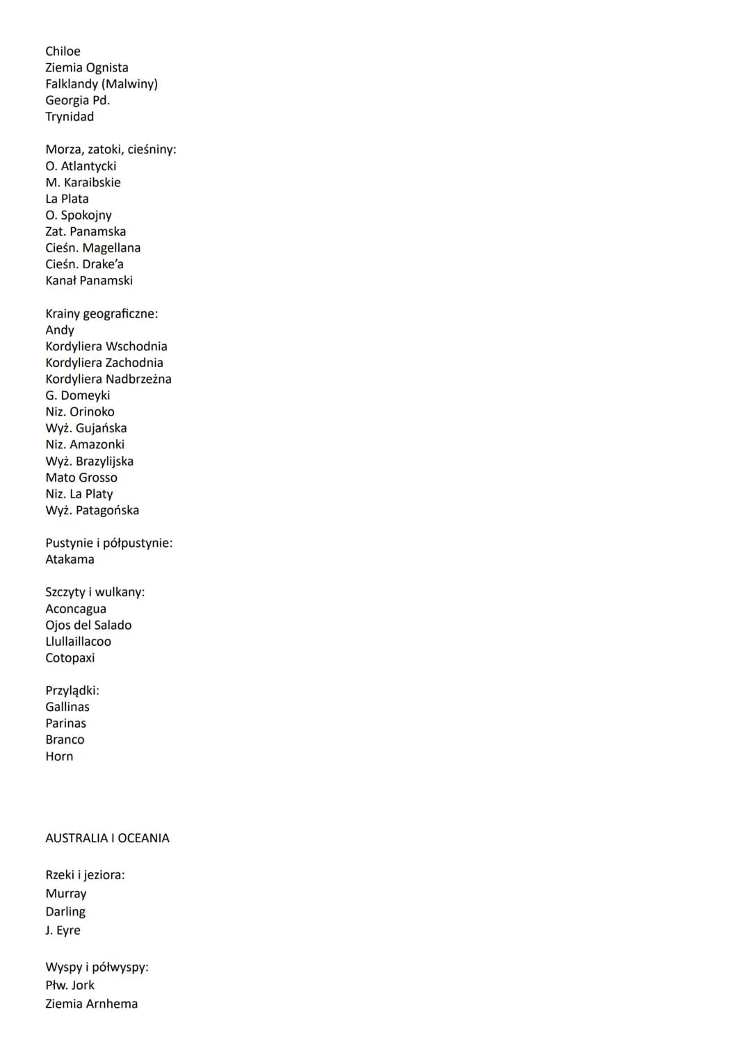 Azja
krainy geograficzne
Niz. Zachodniosyberyjska
Wyż. Środkowosyberyjska
G. Wierchojańskie
G. Czerskiego
G. Czukockie
G. Stanowe
G. Jabłono
