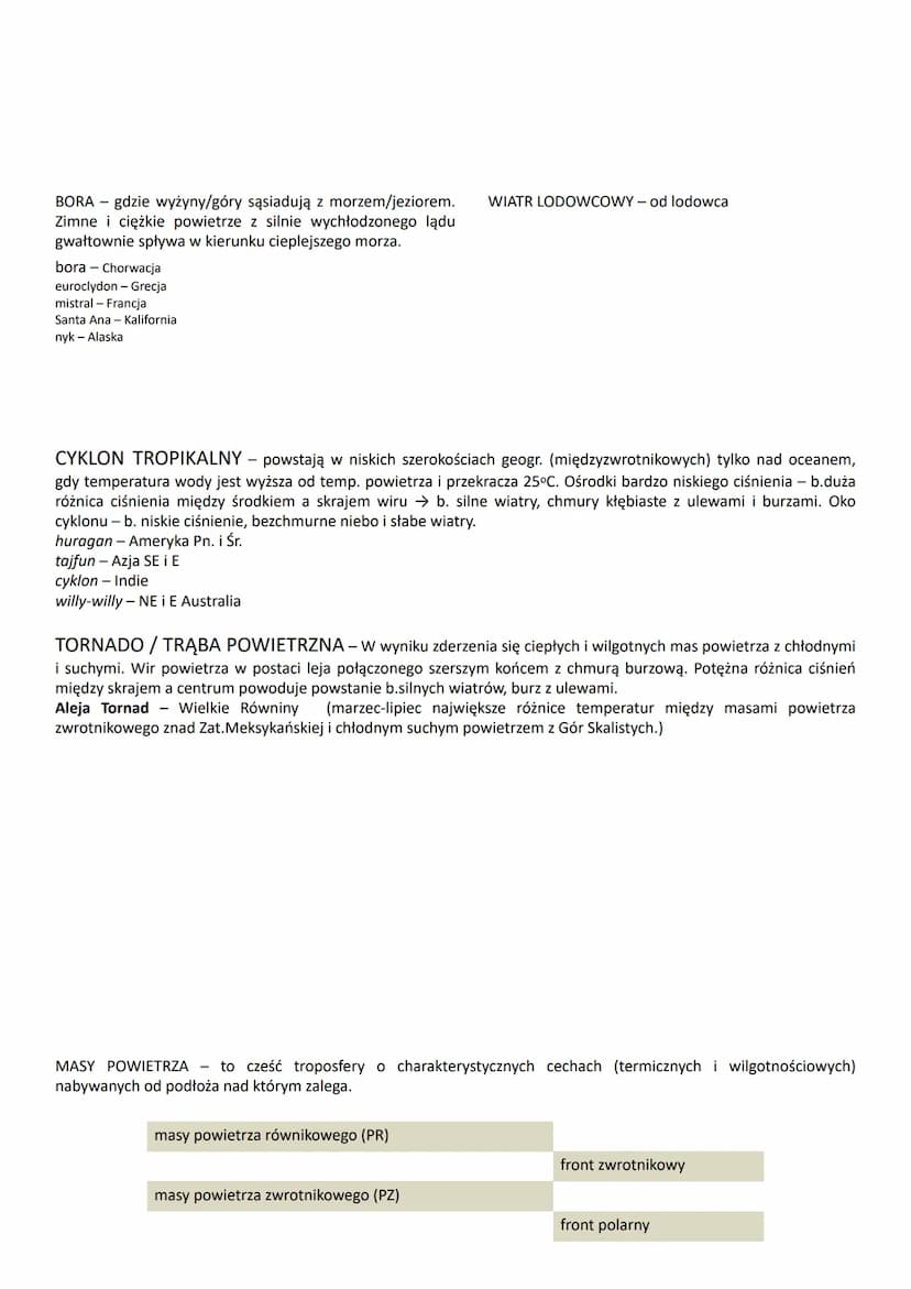 Obieg ciepła
Źródłem ciepła otrzymanego przez Ziemię jest Słońce. Dociera do nas promieniowanie bezpośrednie
(niezatrzymywane przez atmosfer