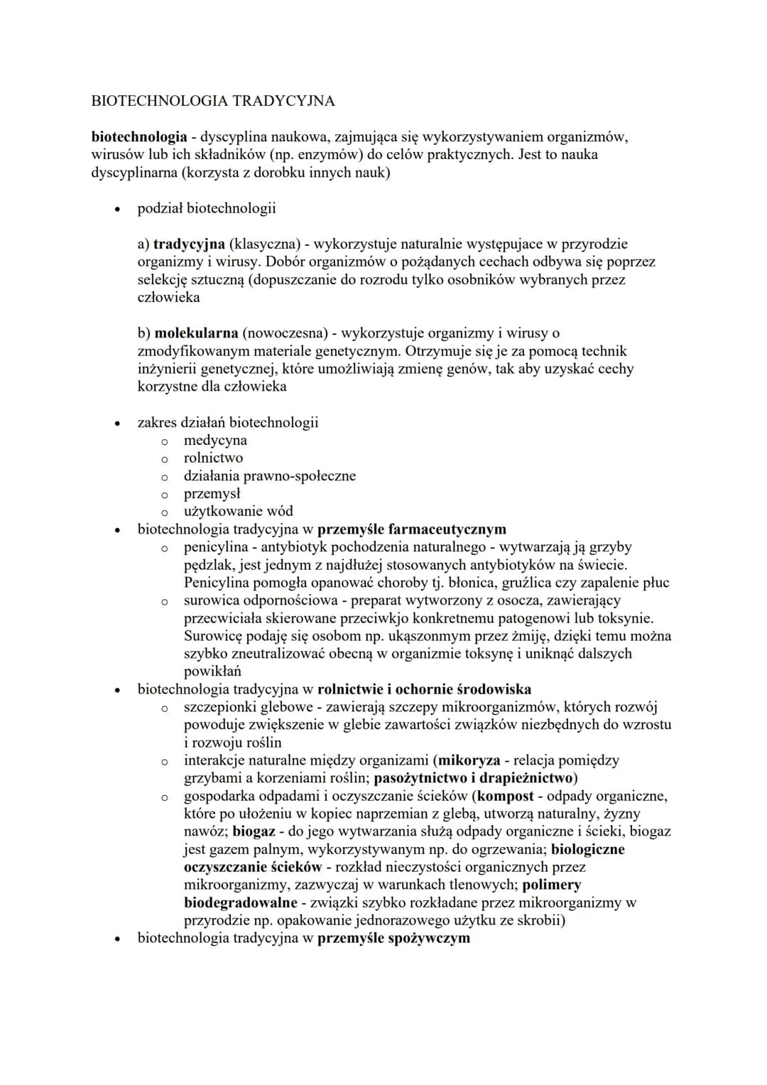 
<p>Biotechnologia to dyscyplina naukowa, która zajmuje się wykorzystywaniem organizmów, wirusów lub ich składników (np. enzymów) do celów p