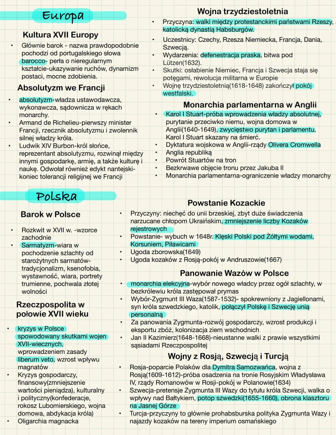 .
.
.
Europa
Kultura XVII Europy
Głównie barok - nazwa prawdopodobnie
pochodzi od portugalskiego słowa
barocco- perła o nieregularnym
kształ