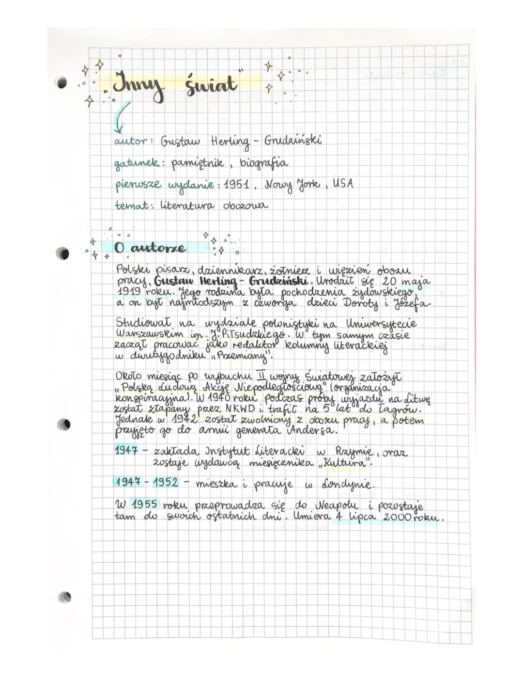 Inny Świat - Streszczenie, Bohaterowie, Plan Wydarzeń