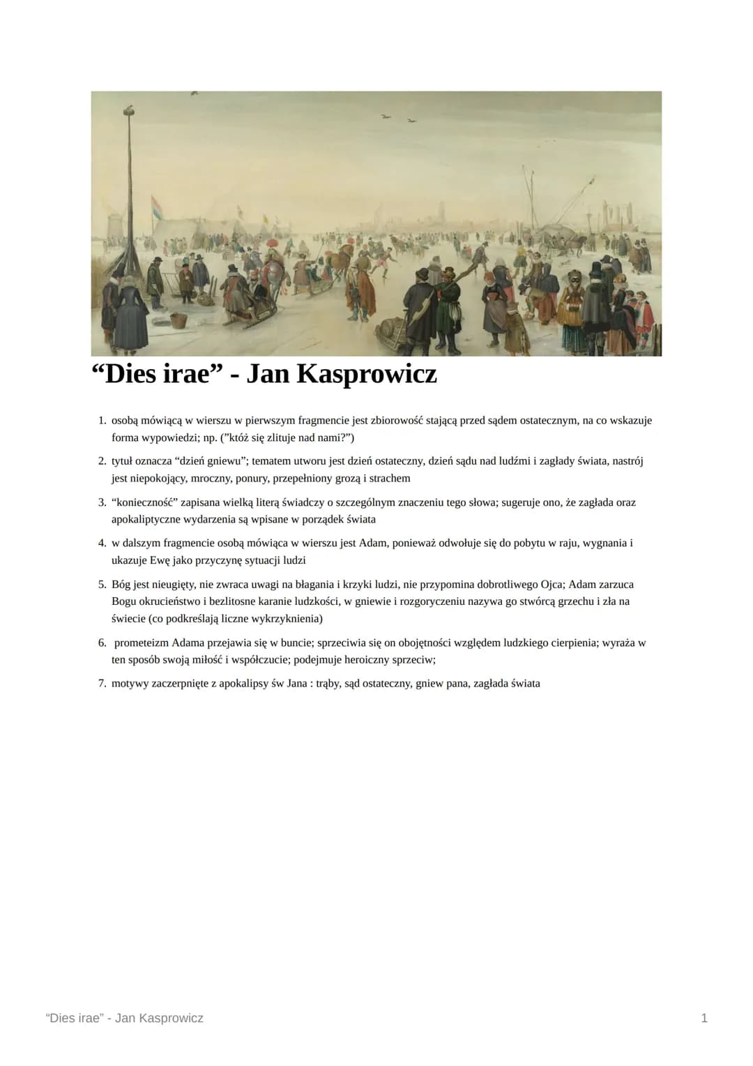 BALM
"Dies irae" - Jan Kasprowicz
1. osobą mówiącą w wierszu w pierwszym fragmencie jest zbiorowość stającą przed sądem ostatecznym, na co w