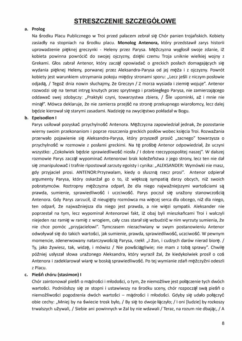 LEKTURA - "Odprawa posłów greckich" - Jan Kochanowski...
1. Mit o Parysie i Helenie - streszczenie..
2. Streszczenie/Plan wydarzeń..
3. Post