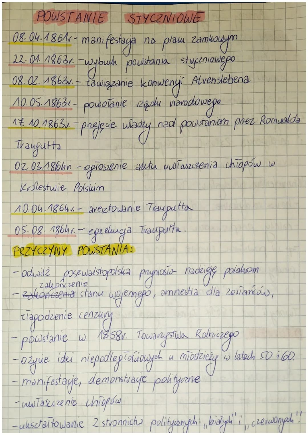 POWSTANIE
: 04. 18616 - manifestaya
08.
STYCZNIOWE
manifestacja na plam zamkowym
no
22. 01. 18631. - wybuch powstania Styczniowego
08.02. 18