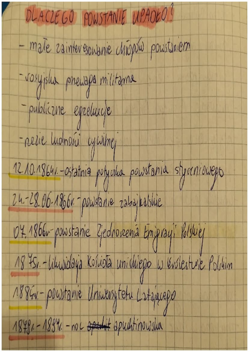 POWSTANIE
: 04. 18616 - manifestaya
08.
STYCZNIOWE
manifestacja na plam zamkowym
no
22. 01. 18631. - wybuch powstania Styczniowego
08.02. 18