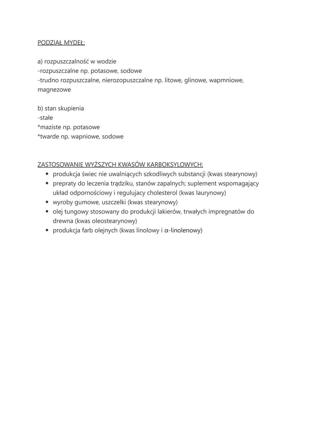 Bez tytułu
WYŻSZE KWASY KARBOKSYLOWE
KWASY KARBOKSYLOWE = niższe kwasy karboksylowe (kwas metanowy, etanowy)
+ wyższe kwasy karboksylowe (kw
