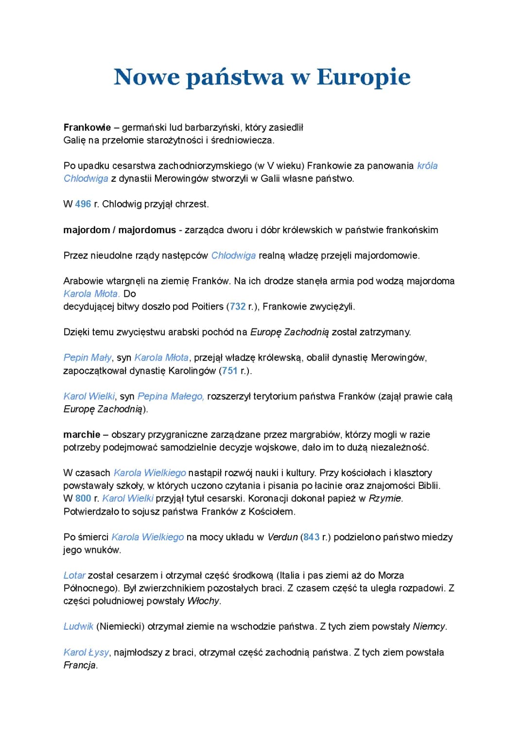 Nowe państwa w Europie