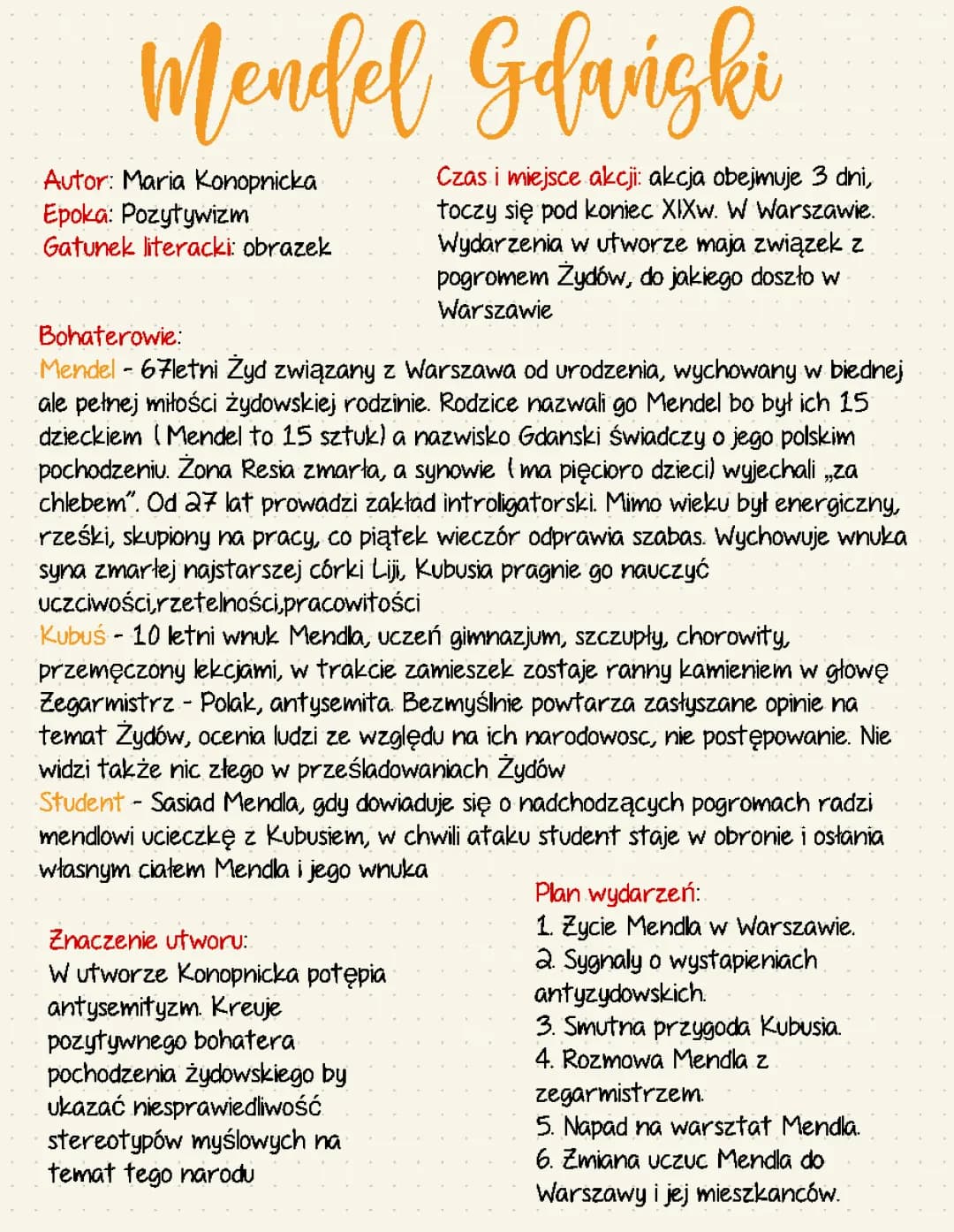 Mendel Gdański - Maria Konopnicka